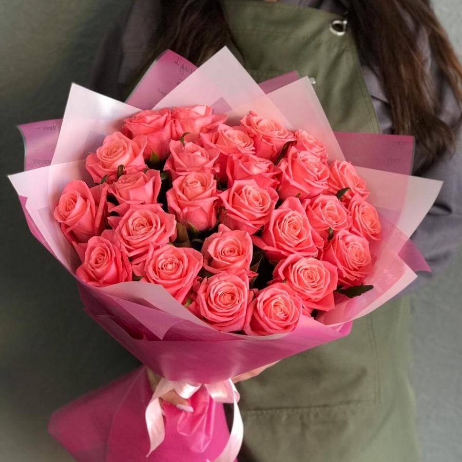 Розовые розы 50 см 25 шт. (Россия) (articul  26455tum)