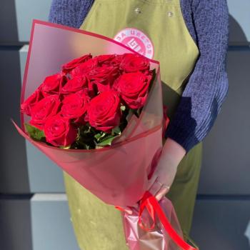 Красные розы 60 см 15 шт. (Россия) (articul: 26481tm)