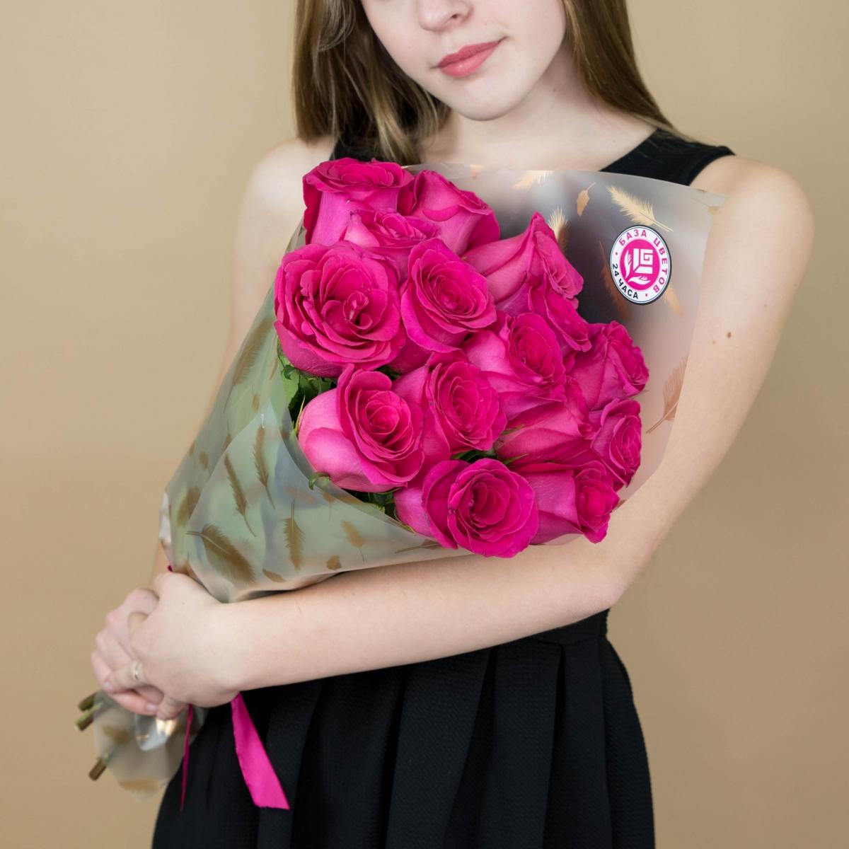 Букет из розовых роз 15 шт 40 см (Эквадор) код товара  6968tum