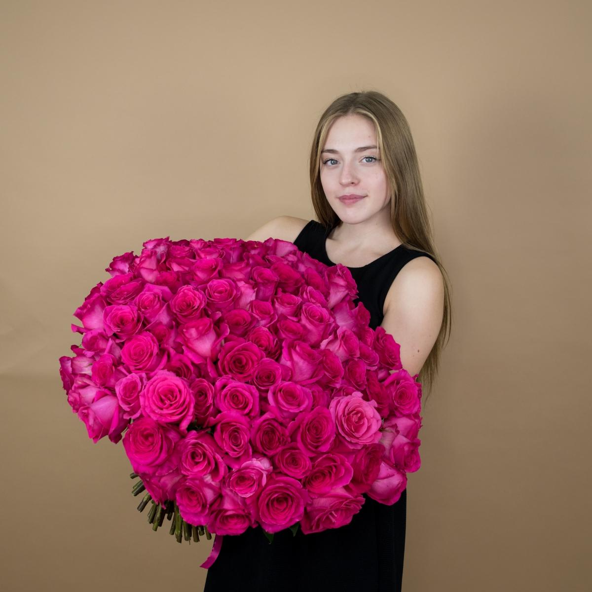 Букет из розовых роз 75 шт. (40 см) (код: 7007)