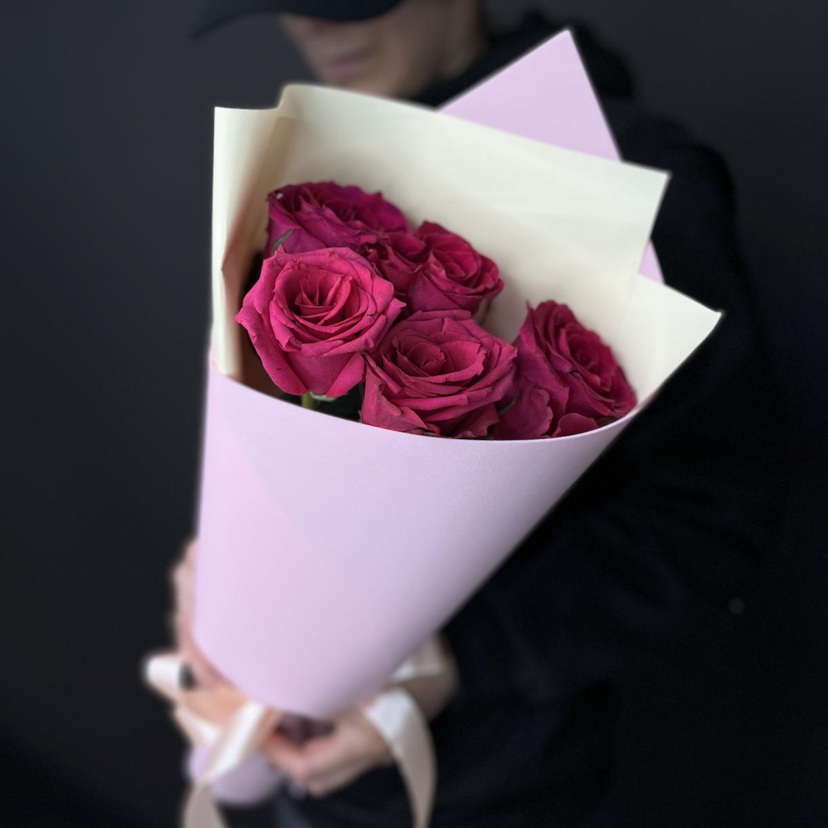 Букеты из розовых роз 40 см (Эквадор) №  7046tm