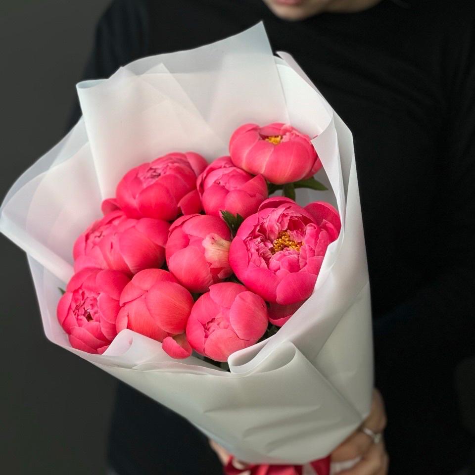 Букет с пионами 9 шт №: 12870